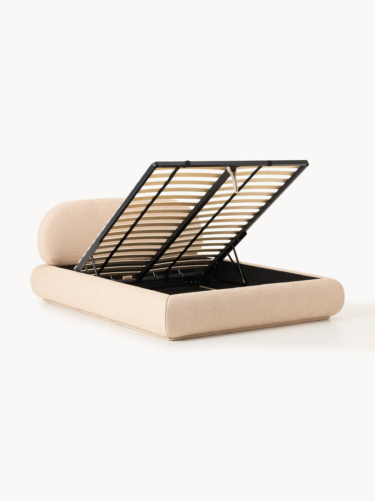 Warehamy Alba Storage Bed, Upholstered in Bouclé