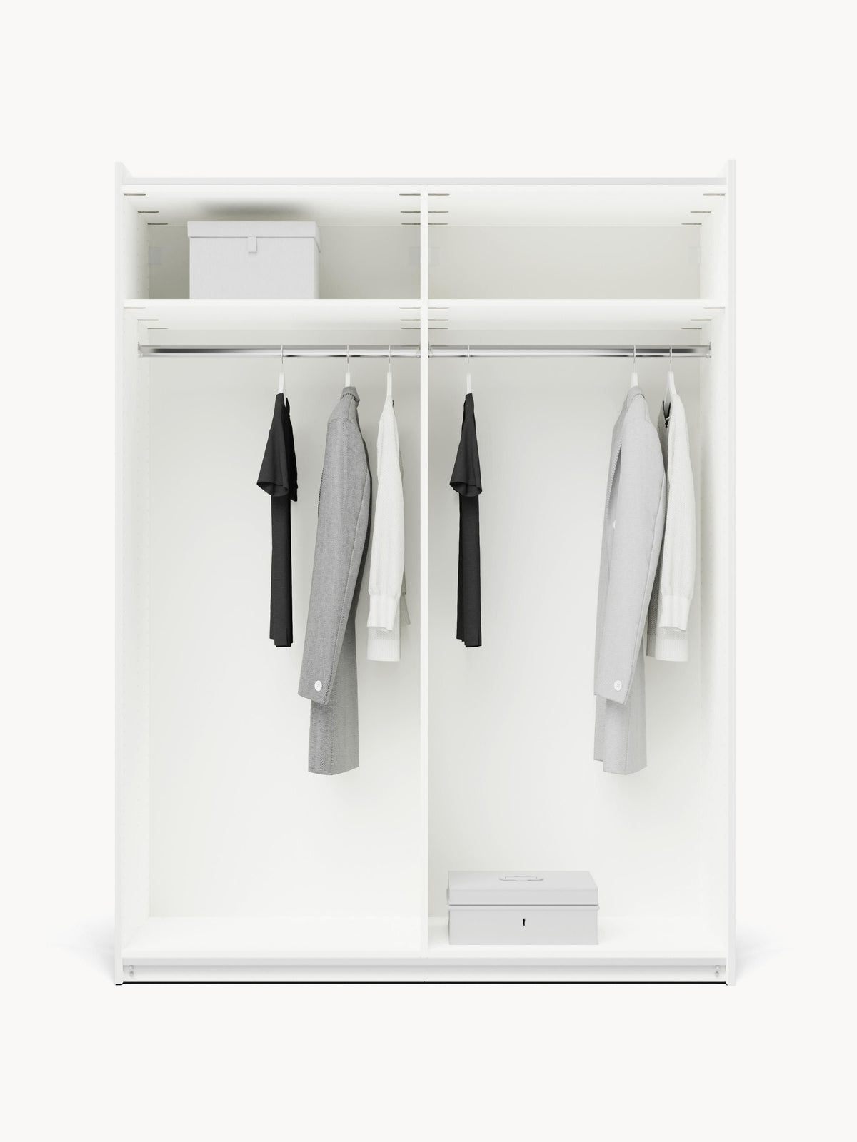 Warehamy Charlotte Sliding-Door Modular Wardrobe, 150 cm Wide, in Various Sizes
