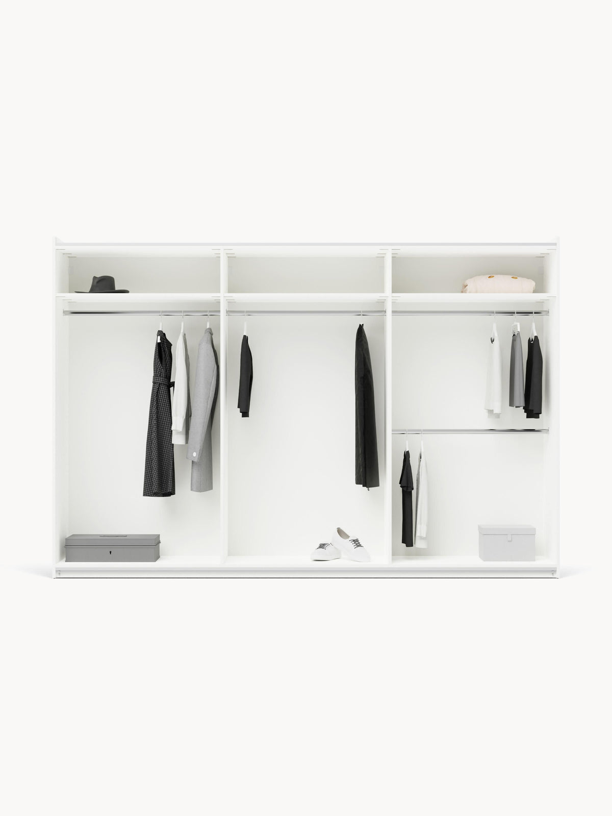 Warehamy Charlotte Sliding-Door Modular Wardrobe, 300 cm Wide, in Various Sizes