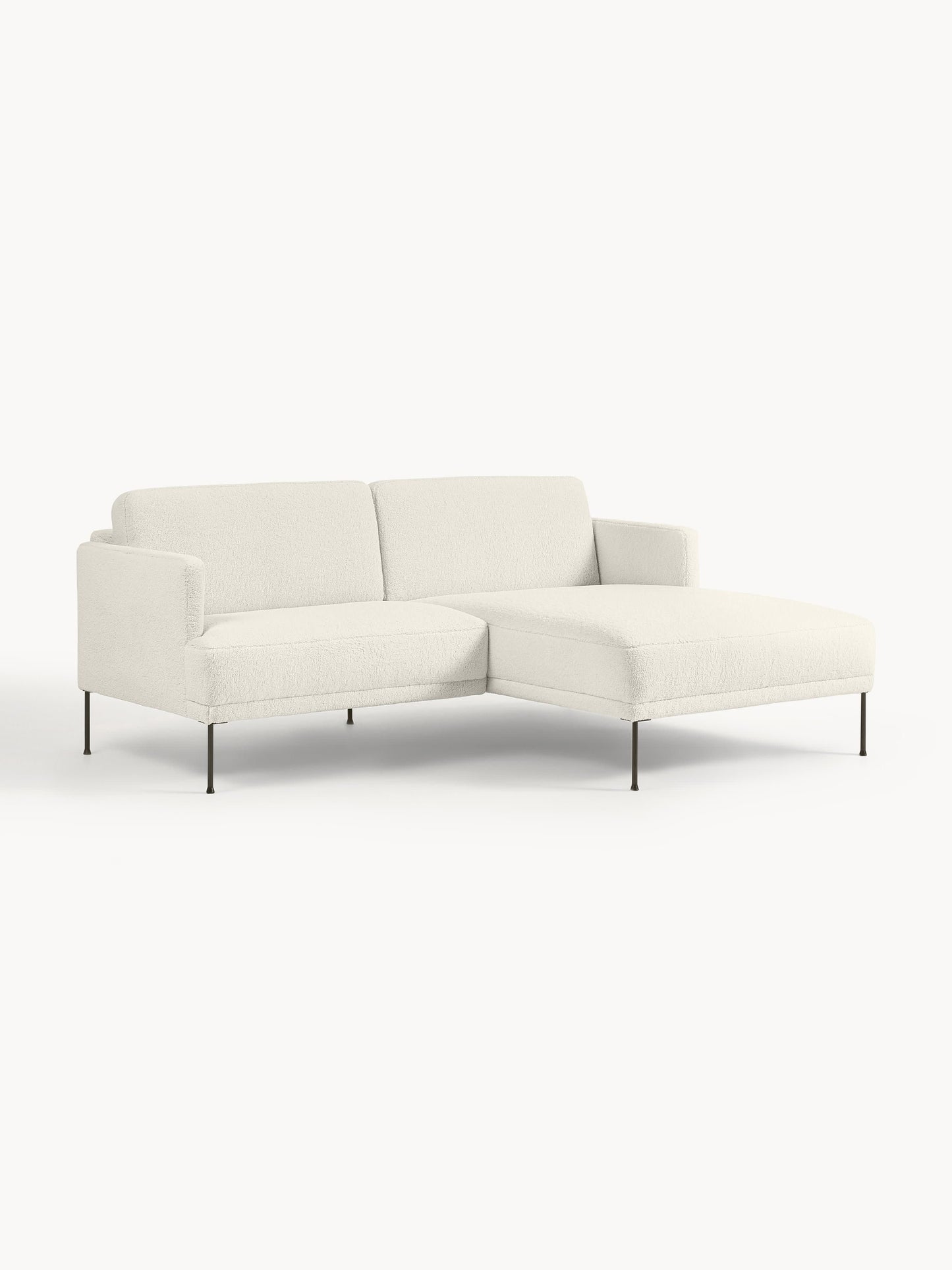 Warehamy Fluente Teddy Fabric Corner Sofa, Small