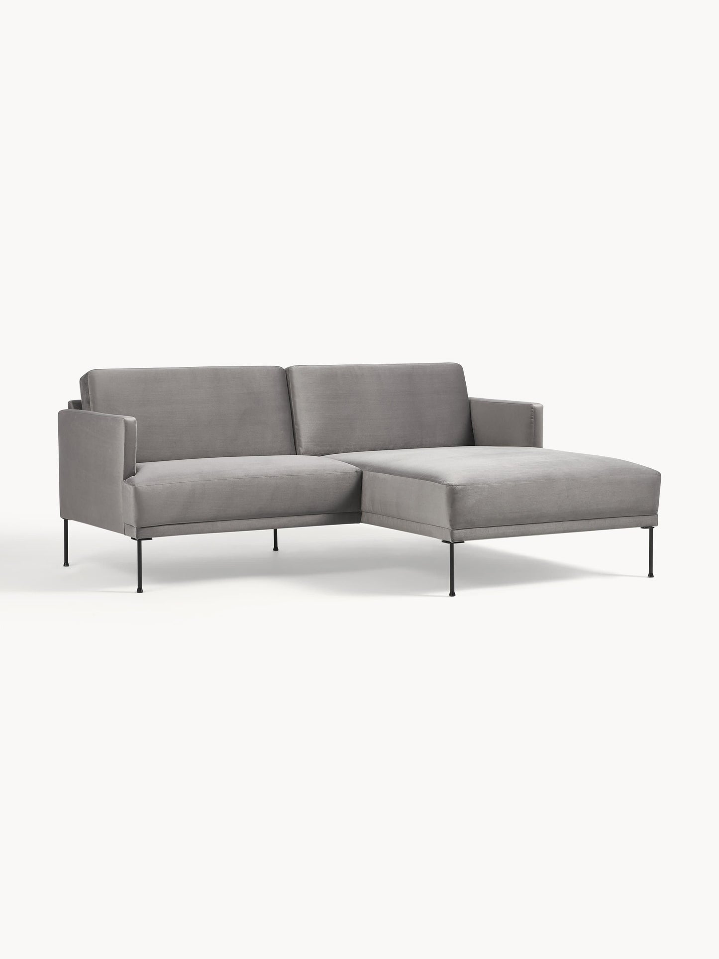 Warehamy Fluente Velvet Corner Sofa, Small