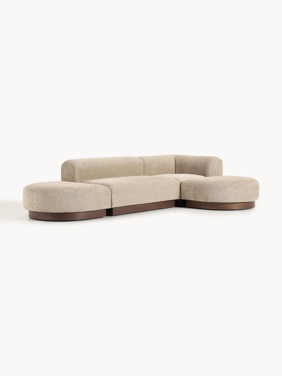 Warehamy Natalie Modular Corner Sofa, Teddy Bouclé
