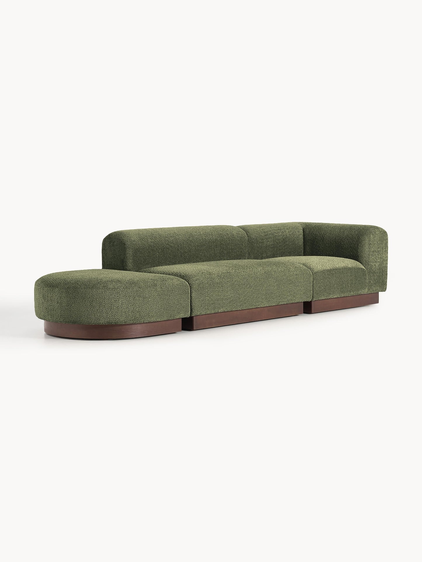 Warehamy Natalie Teddy Bouclé Ottoman with Stool, Modular (Left/Right)