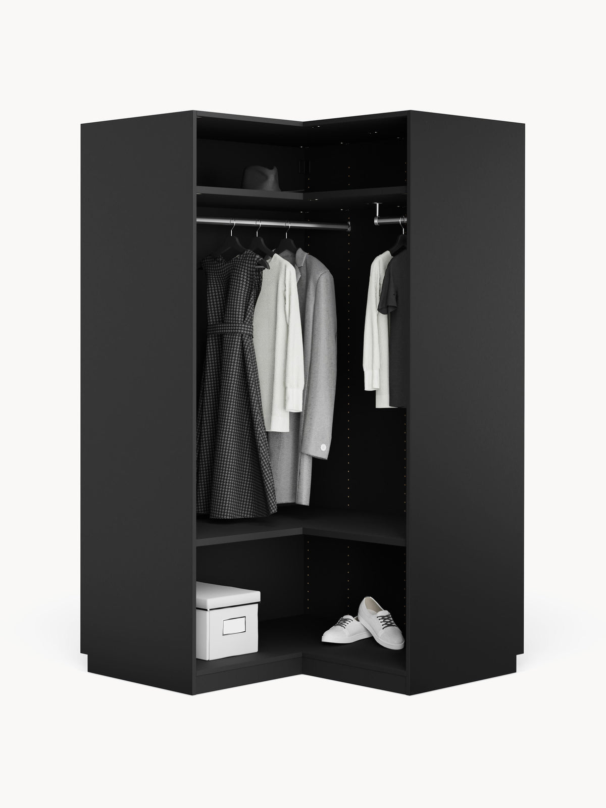 Warehamy Simone Corner Wardrobe, 115 cm Wide, Modular