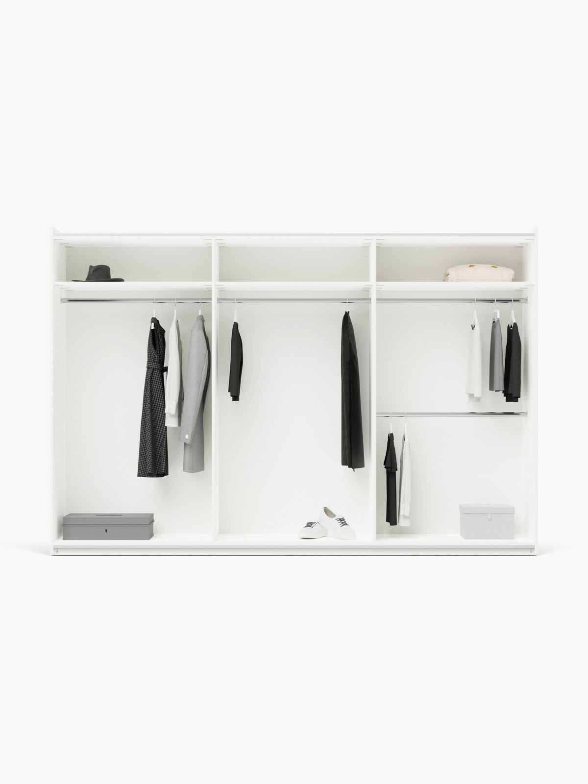 Warehamy Simone Sliding-Door Modular Wardrobe, 300 cm Wide, in Various Sizes