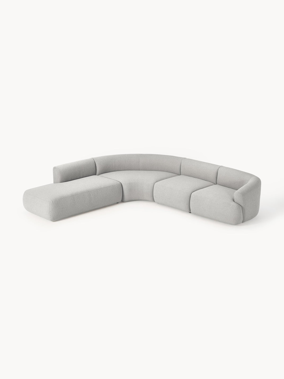 Warehamy Sofia Bouclé Corner Sofa, Modular, 4-Seater