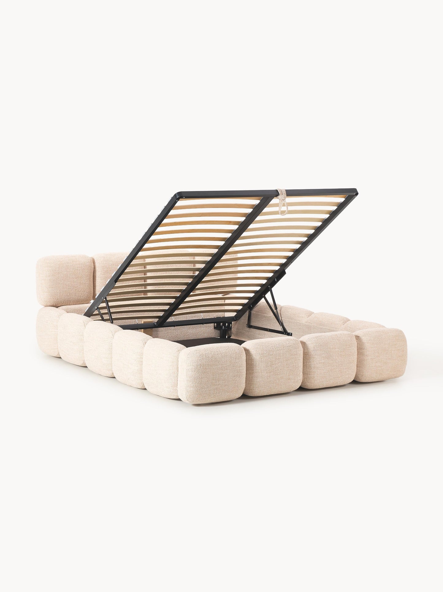 Warehamy Tayla Storage Bed, Upholstered in Bouclé