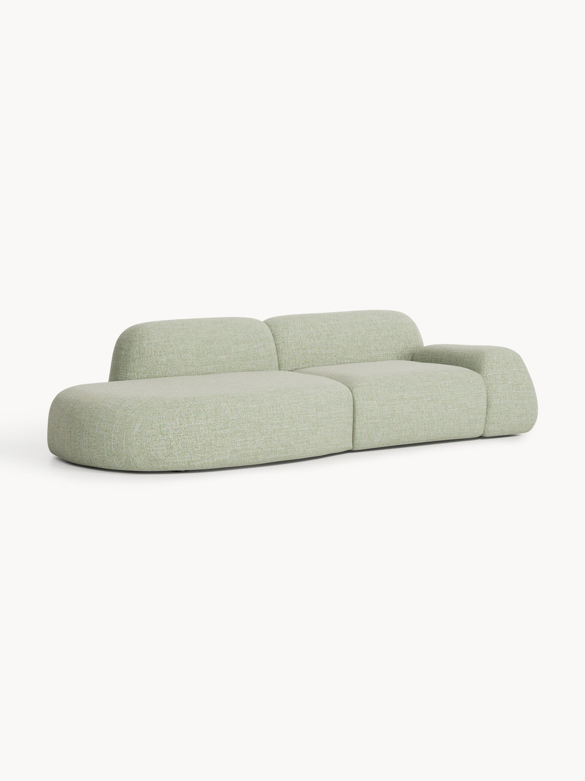 Warehamy Wolke Bouclé Modular Chaise, 3-Seater