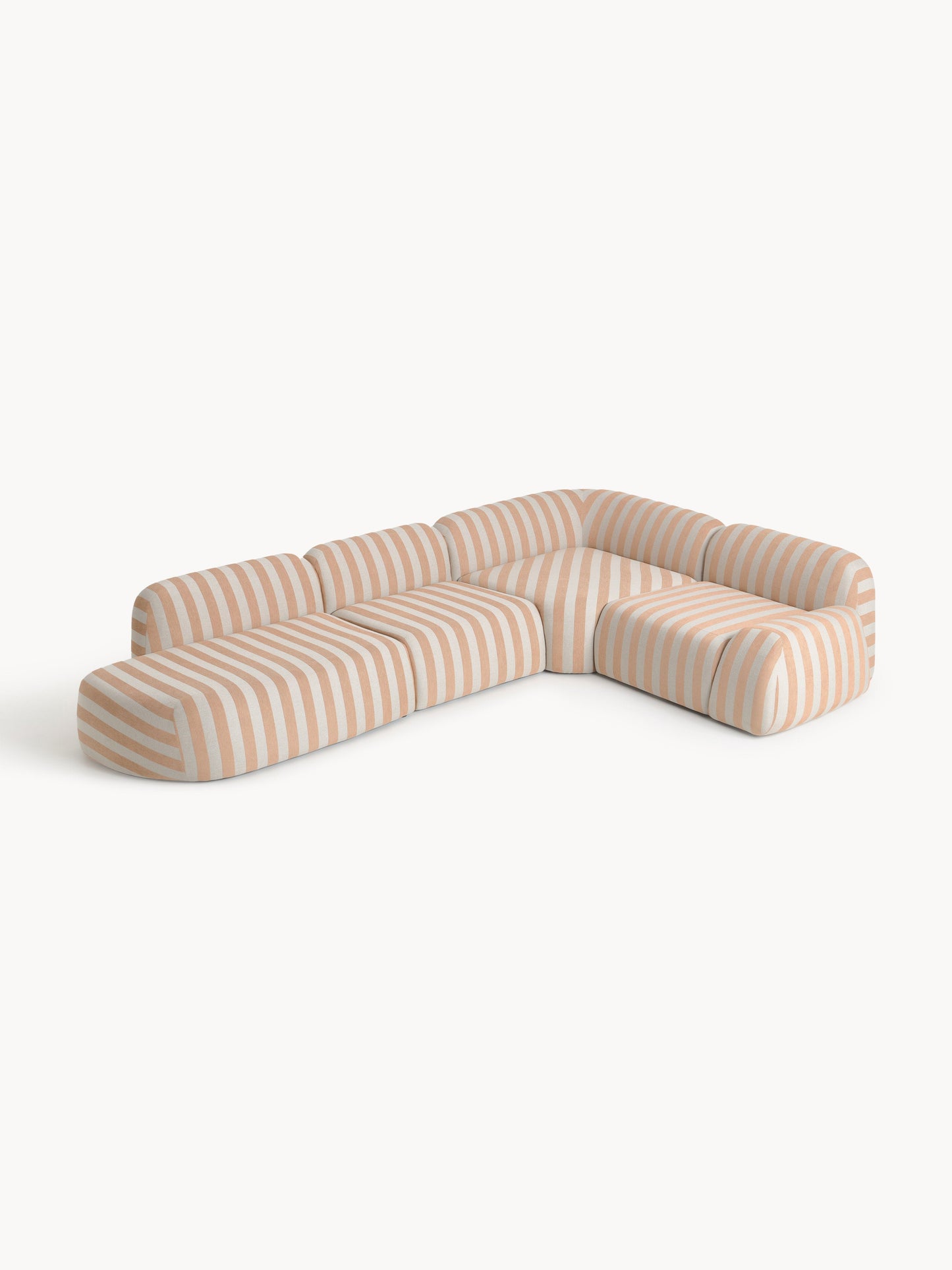 Warehamy Wolke Striped XL Modular Corner Sofa with Chaise Longue