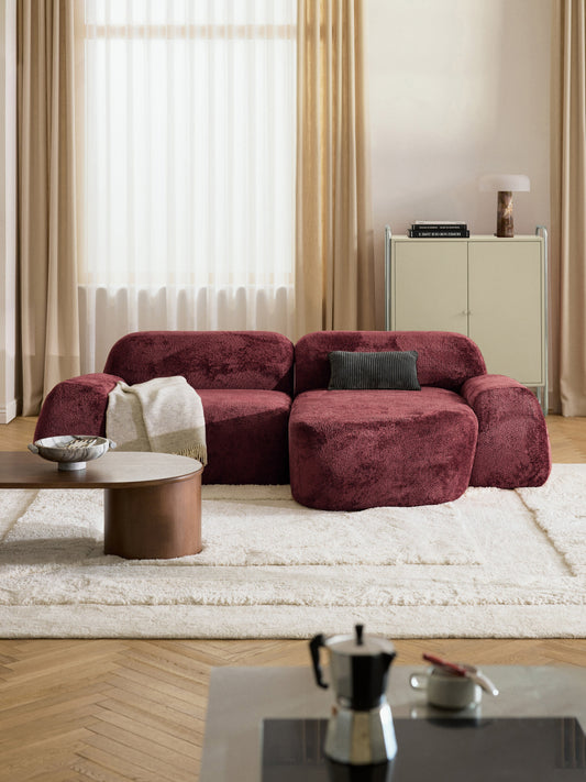 Warehamy Wolke Teddy Bouclé Modular Corner Sofa (3-Seater)