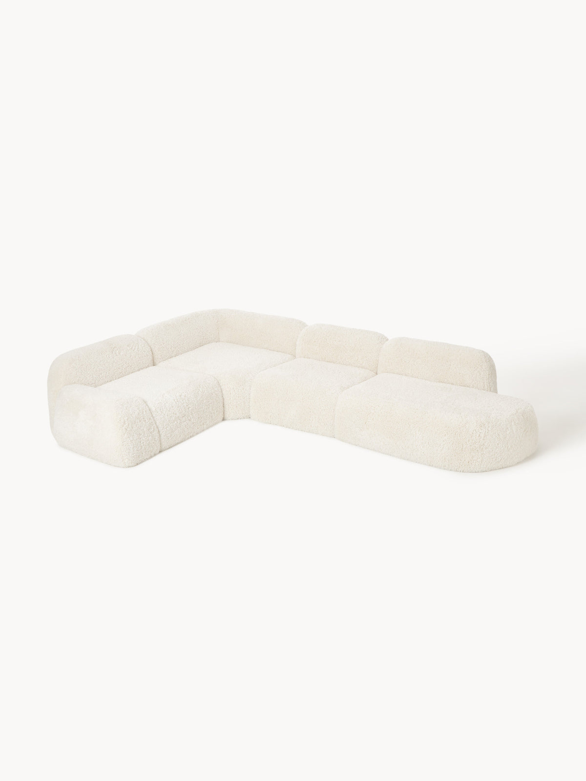 Warehamy Wolke Teddy Modular XL Corner Sofa with Chaise Longue