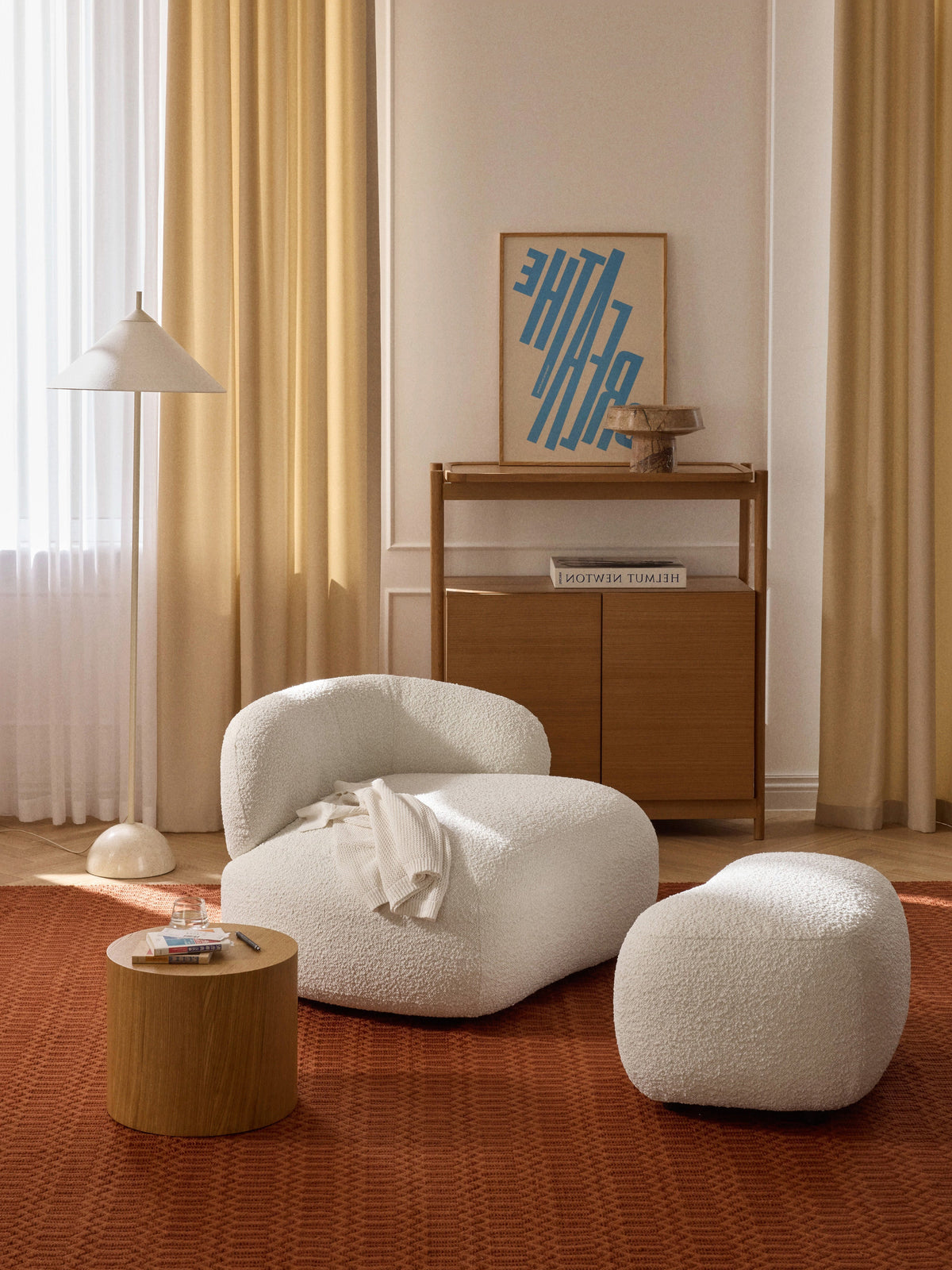 Warehamy Alba Bouclé Lounge Armchair