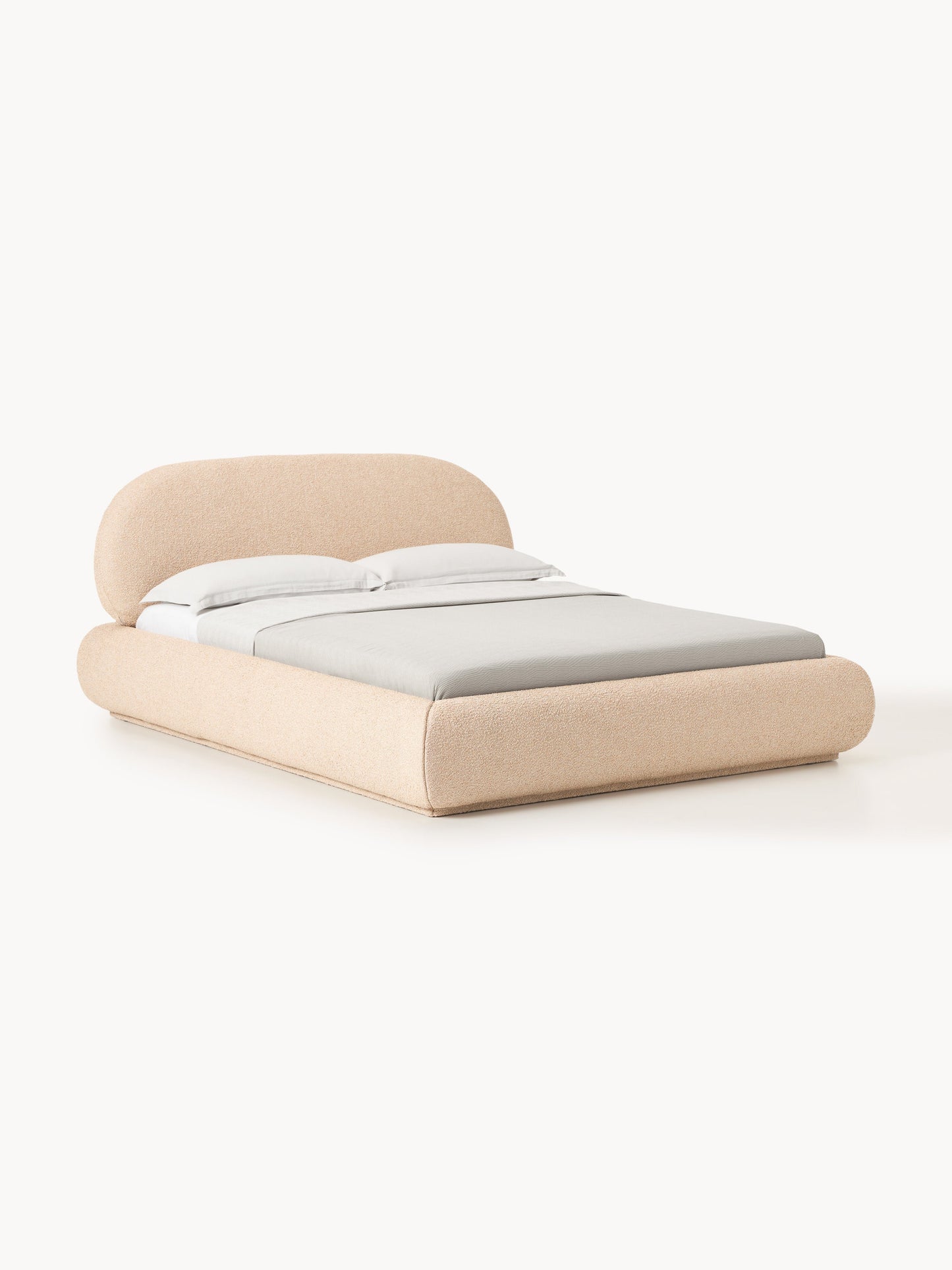 Warehamy Alba Storage Bed, Upholstered in Bouclé