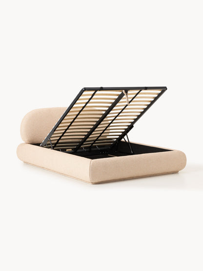 Warehamy Alba Storage Bed, Upholstered in Bouclé
