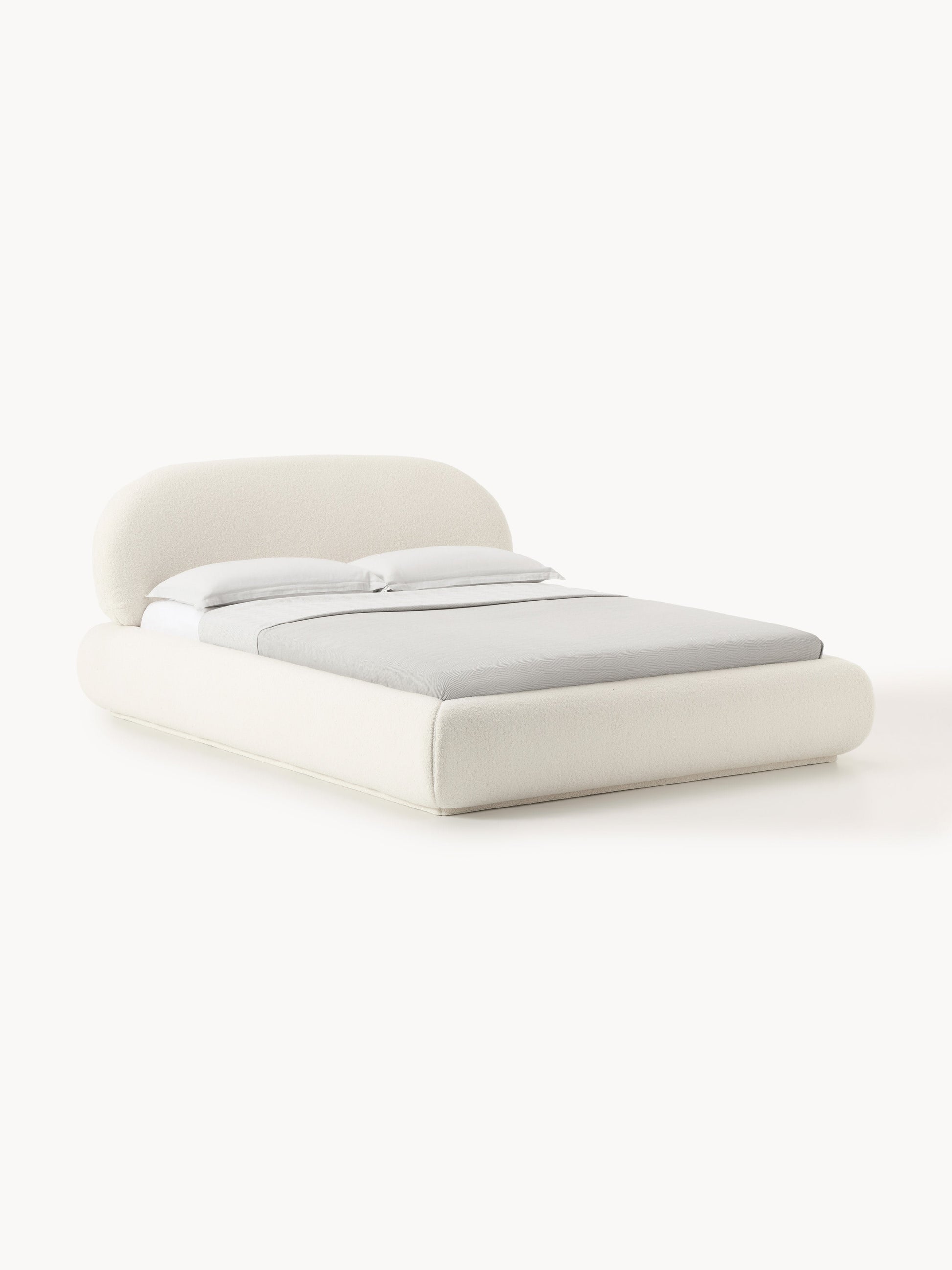 Warehamy Alba Storage Bed, Upholstered in Teddy