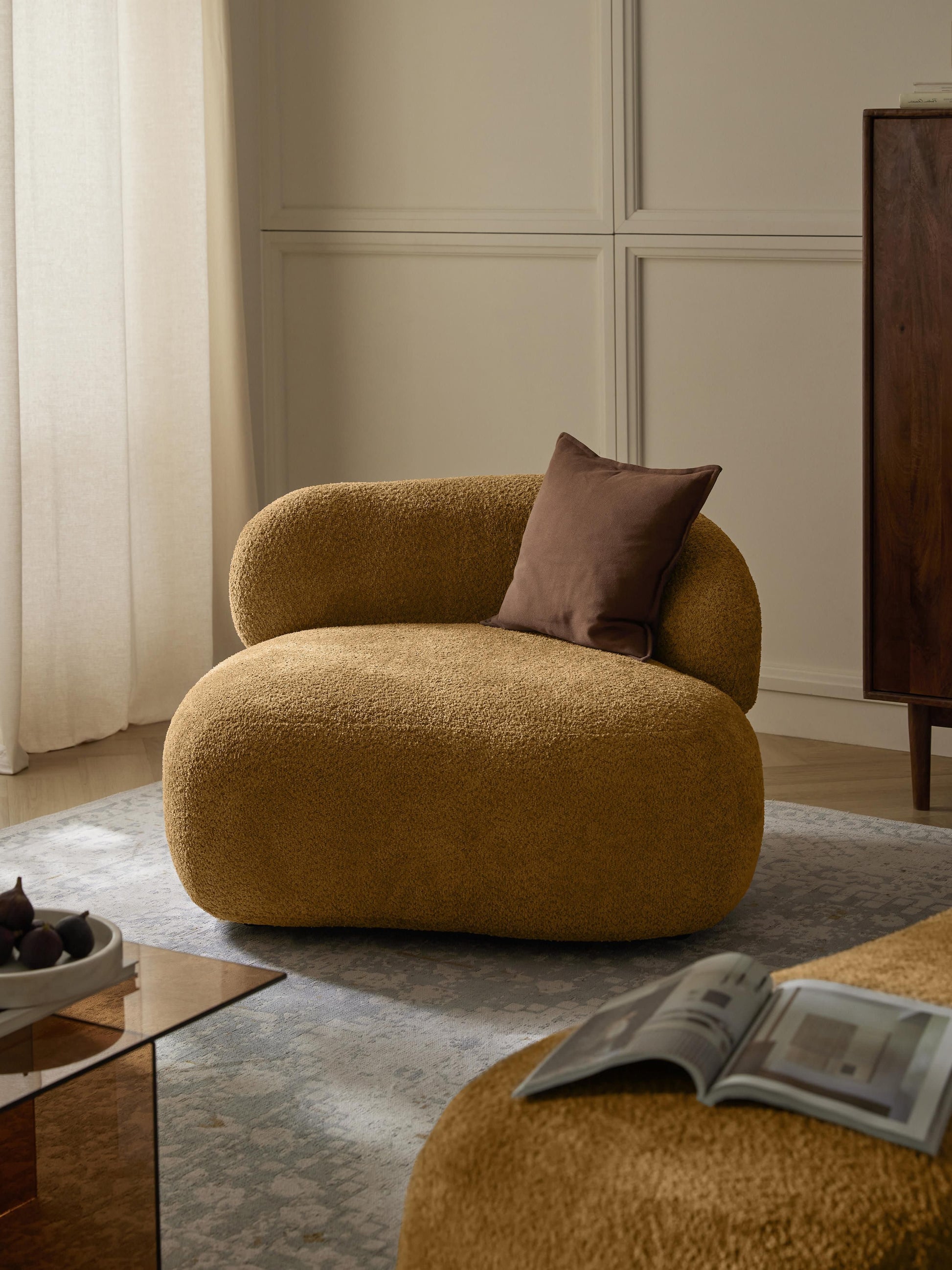 Warehamy Alba Teddy Bouclé Lounge Armchair