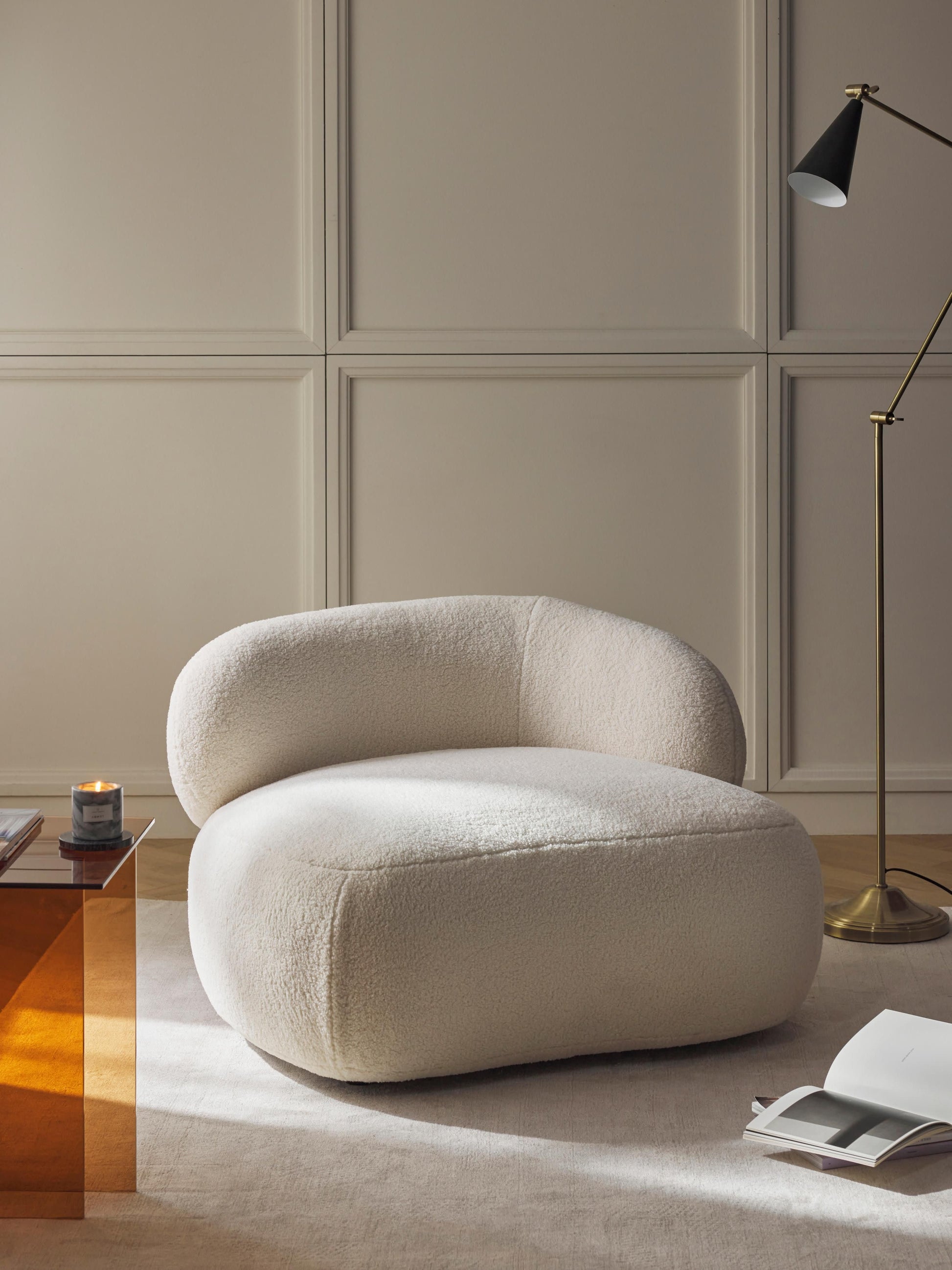 Warehamy Alba Teddy Fur Lounge Armchair