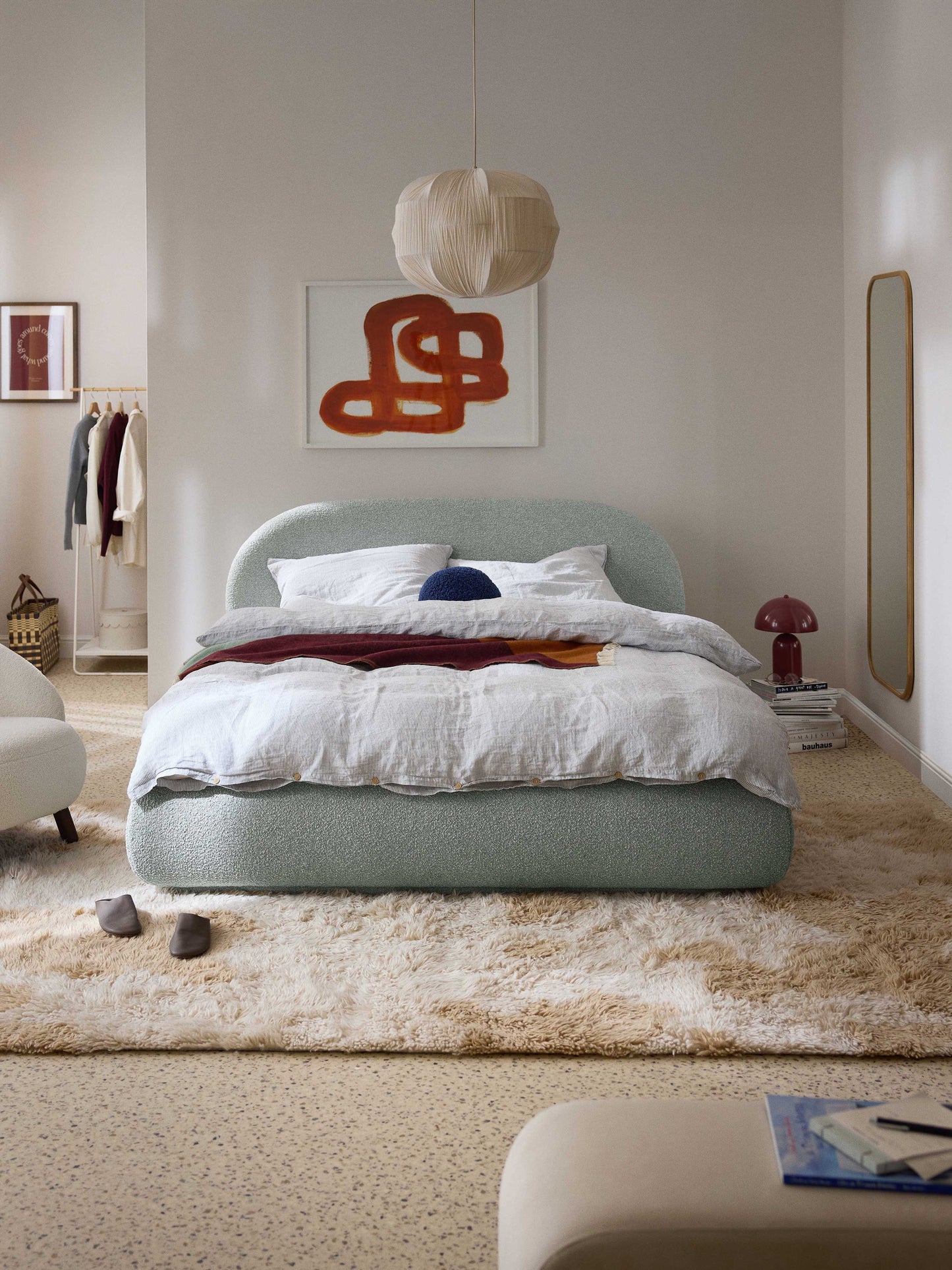 Warehamy Alba Upholstered Bouclé Bed