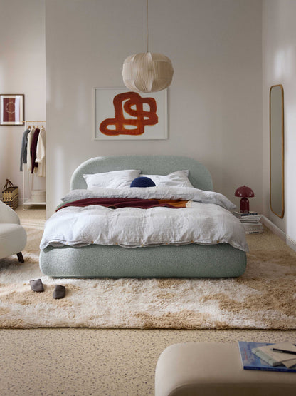 Warehamy Alba Upholstered Bouclé Bed