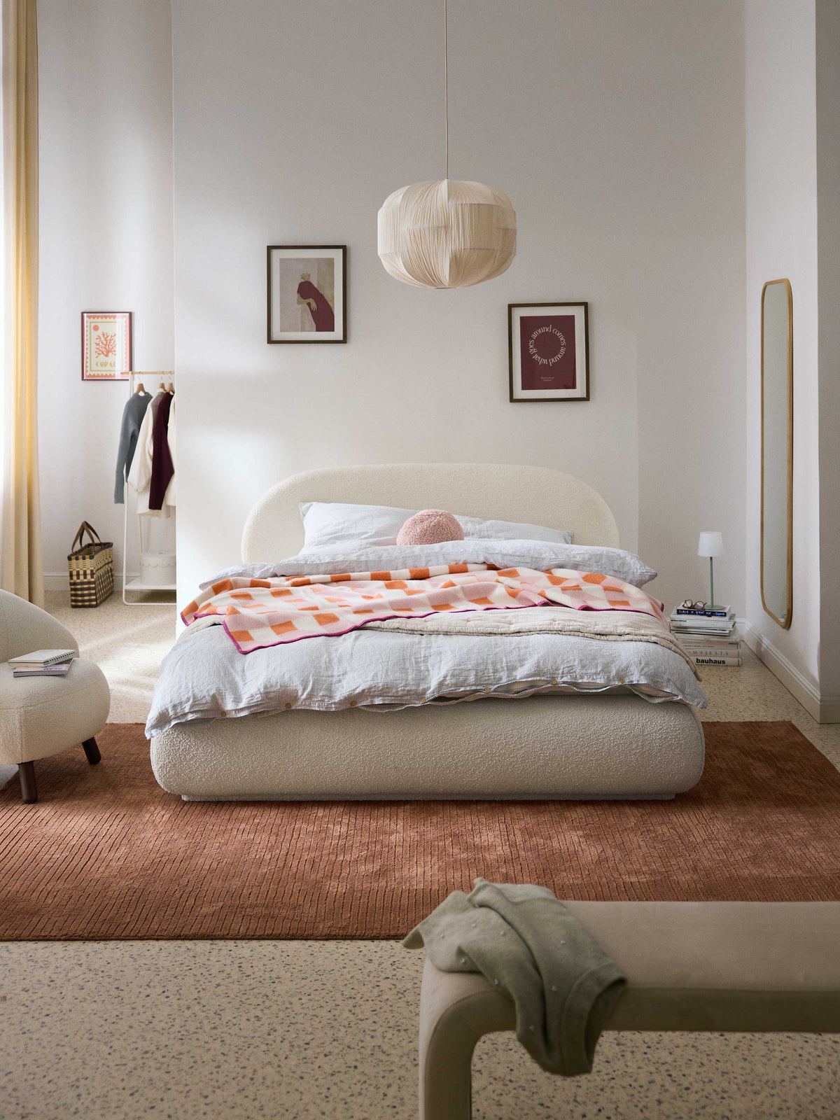Warehamy Alba Upholstered Bouclé Bed
