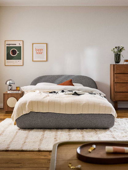 Warehamy Alba Upholstered Bouclé Bed