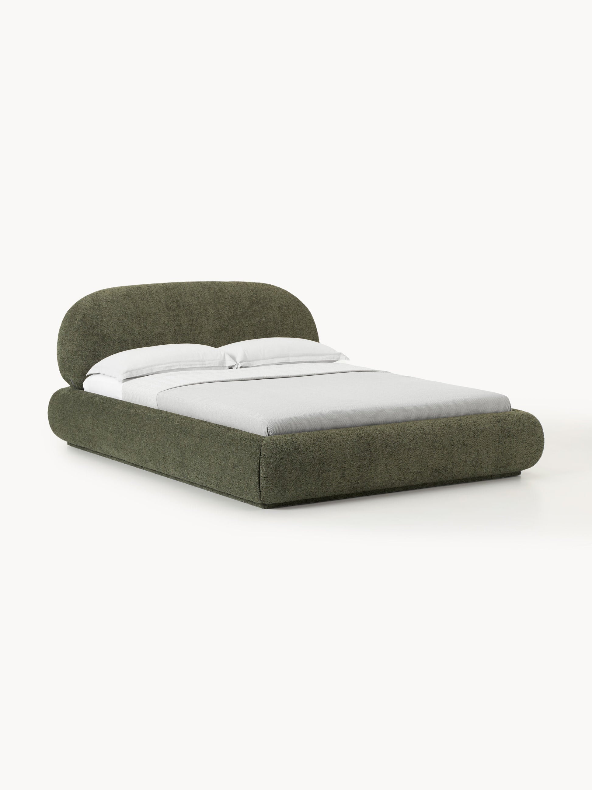 Warehamy Alba Upholstered Teddy Bouclé Bed
