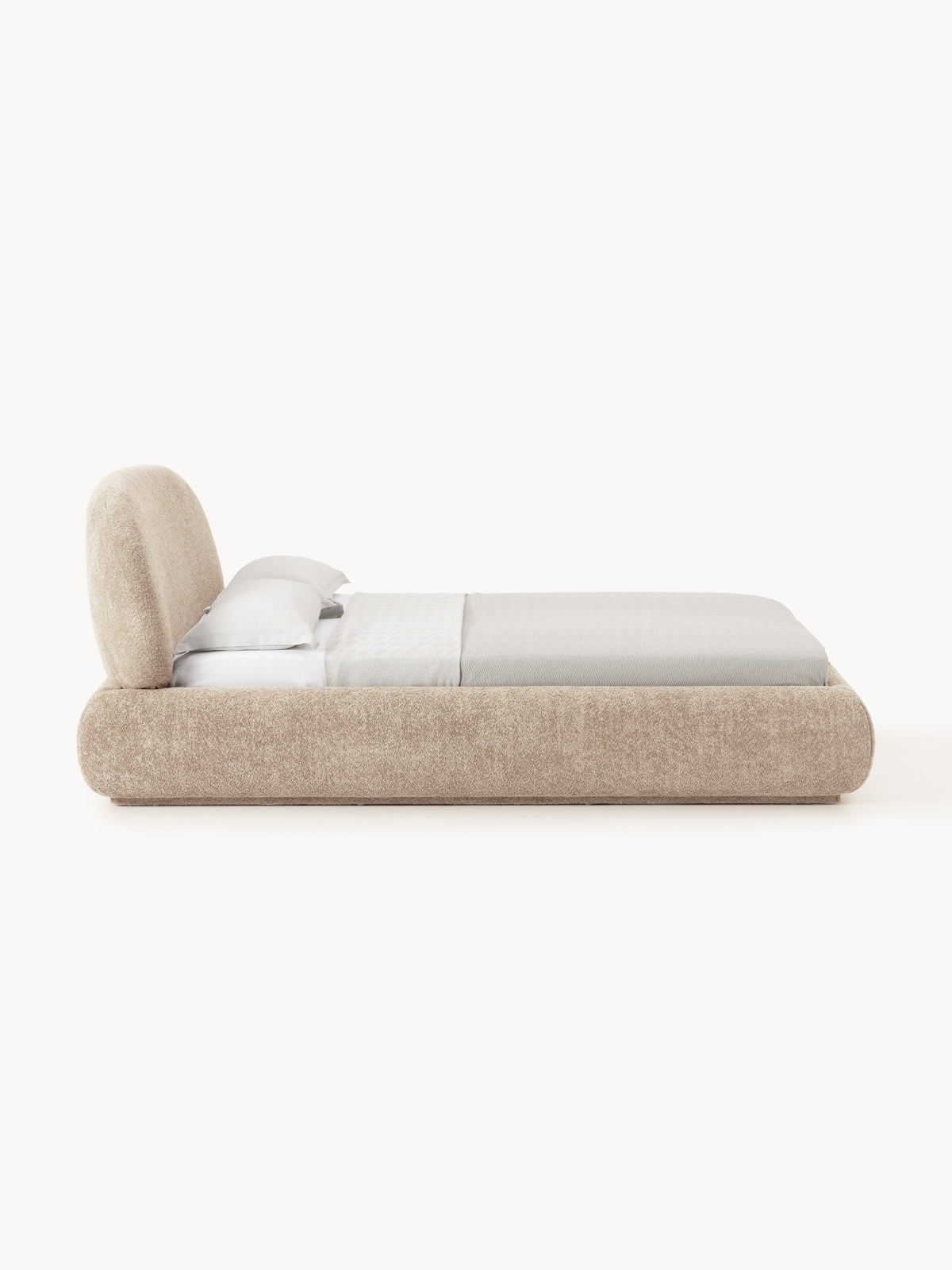 Warehamy Alba Upholstered Teddy Bouclé Bed