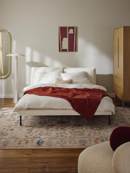 Warehamy Amelia Upholstered Teddy Bouclé Bed