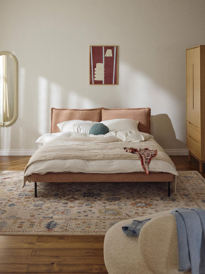 Warehamy Amelia Upholstered Teddy Bouclé Bed