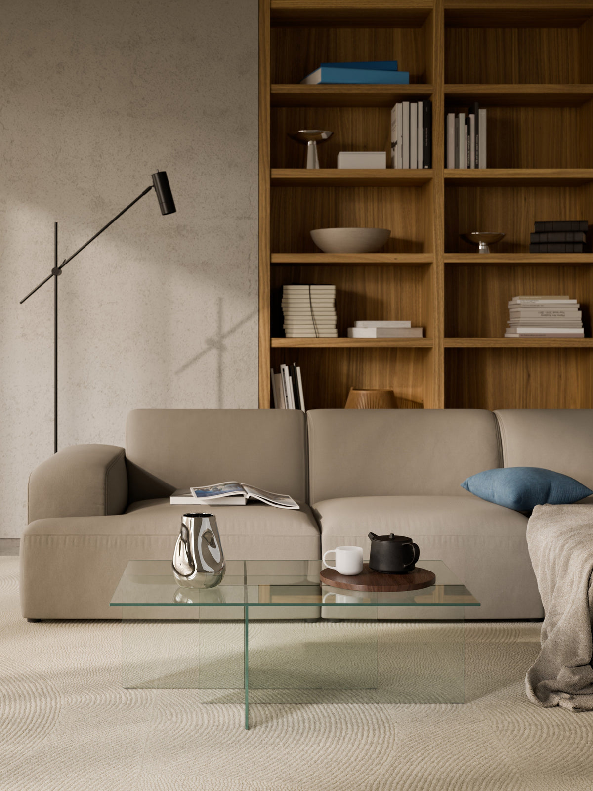 Warehamy Anouk Glass Coffee Table (W 102 cm)
