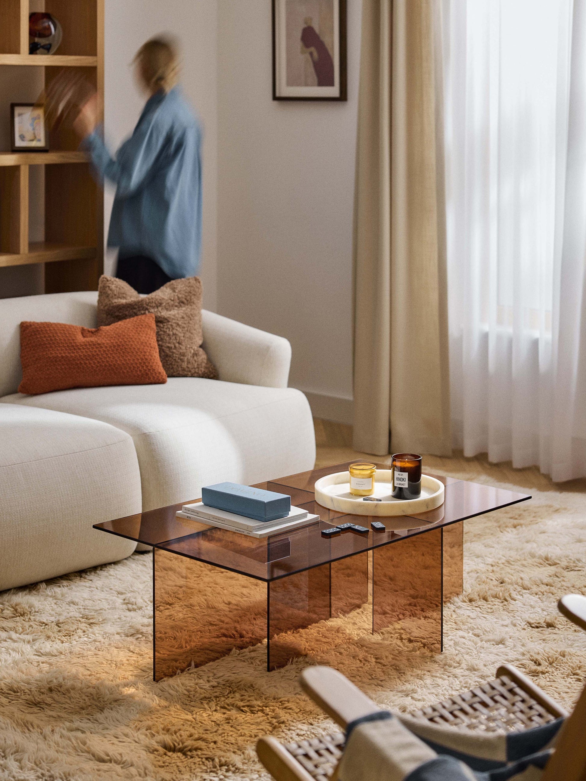 Warehamy Anouk Glass Coffee Table (W 102 cm)