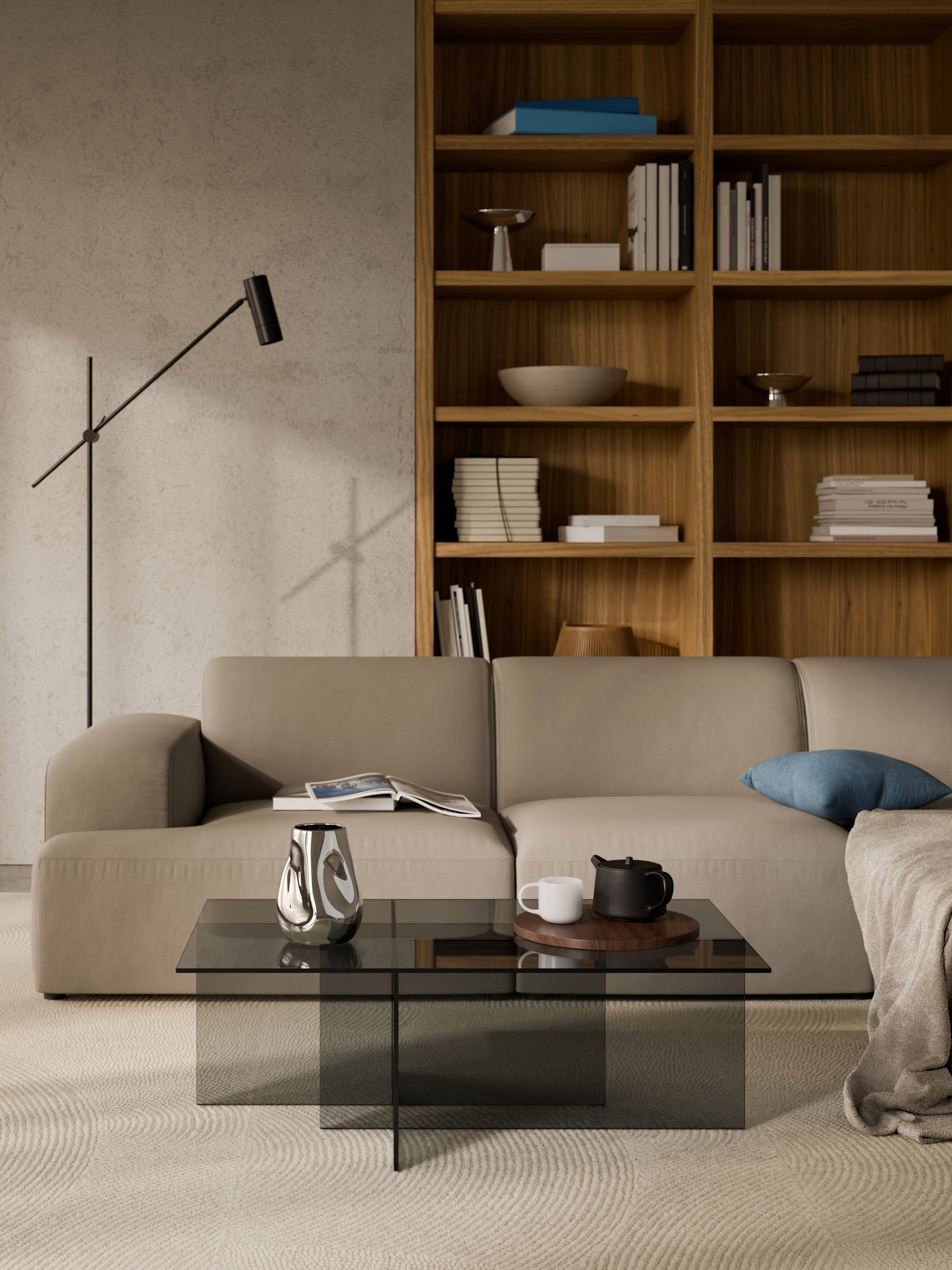 Warehamy Anouk Glass Coffee Table (W 102 cm)