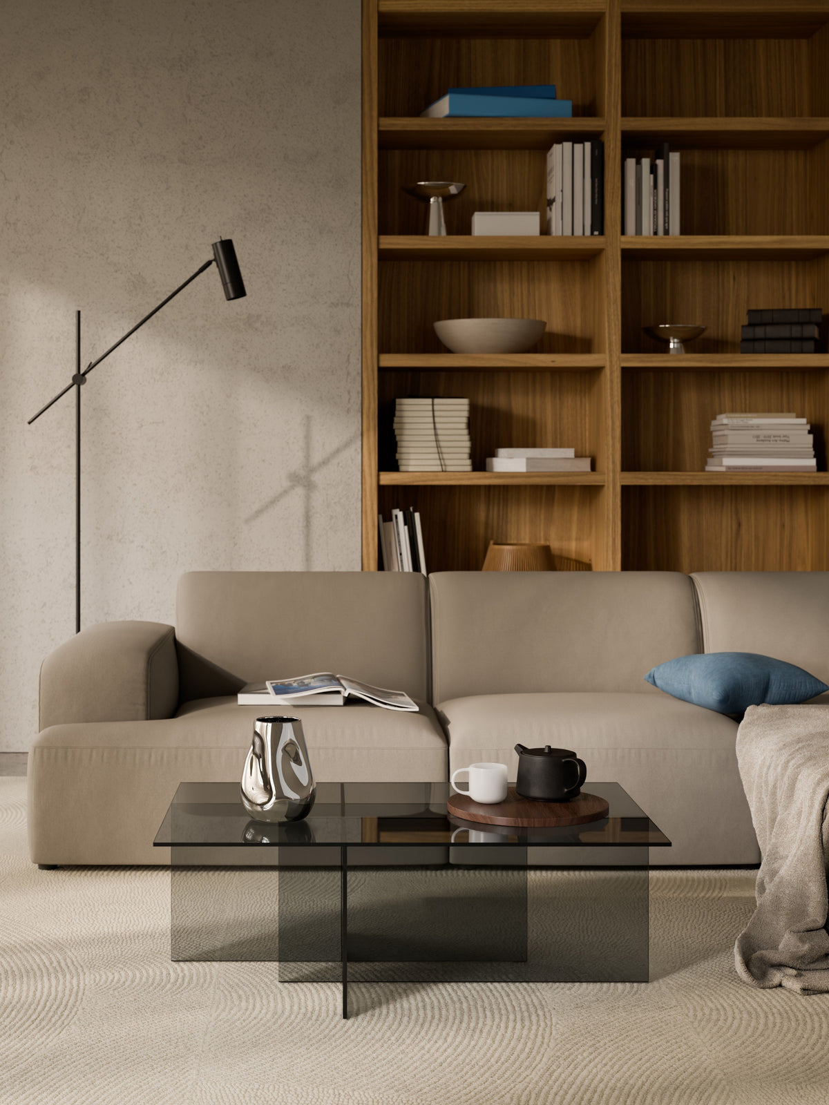Warehamy Anouk Glass Coffee Table (W 102 cm)