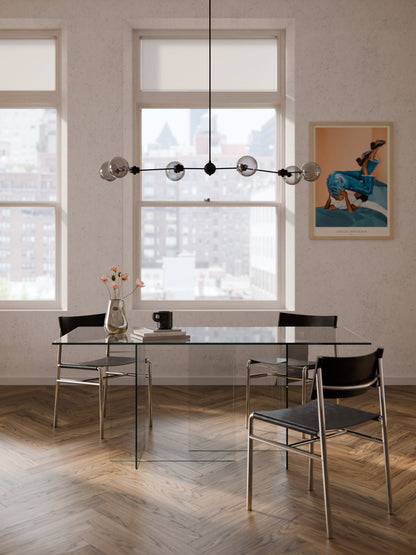 Warehamy Anouk Glass Dining Table, Size 180 x 90 cm