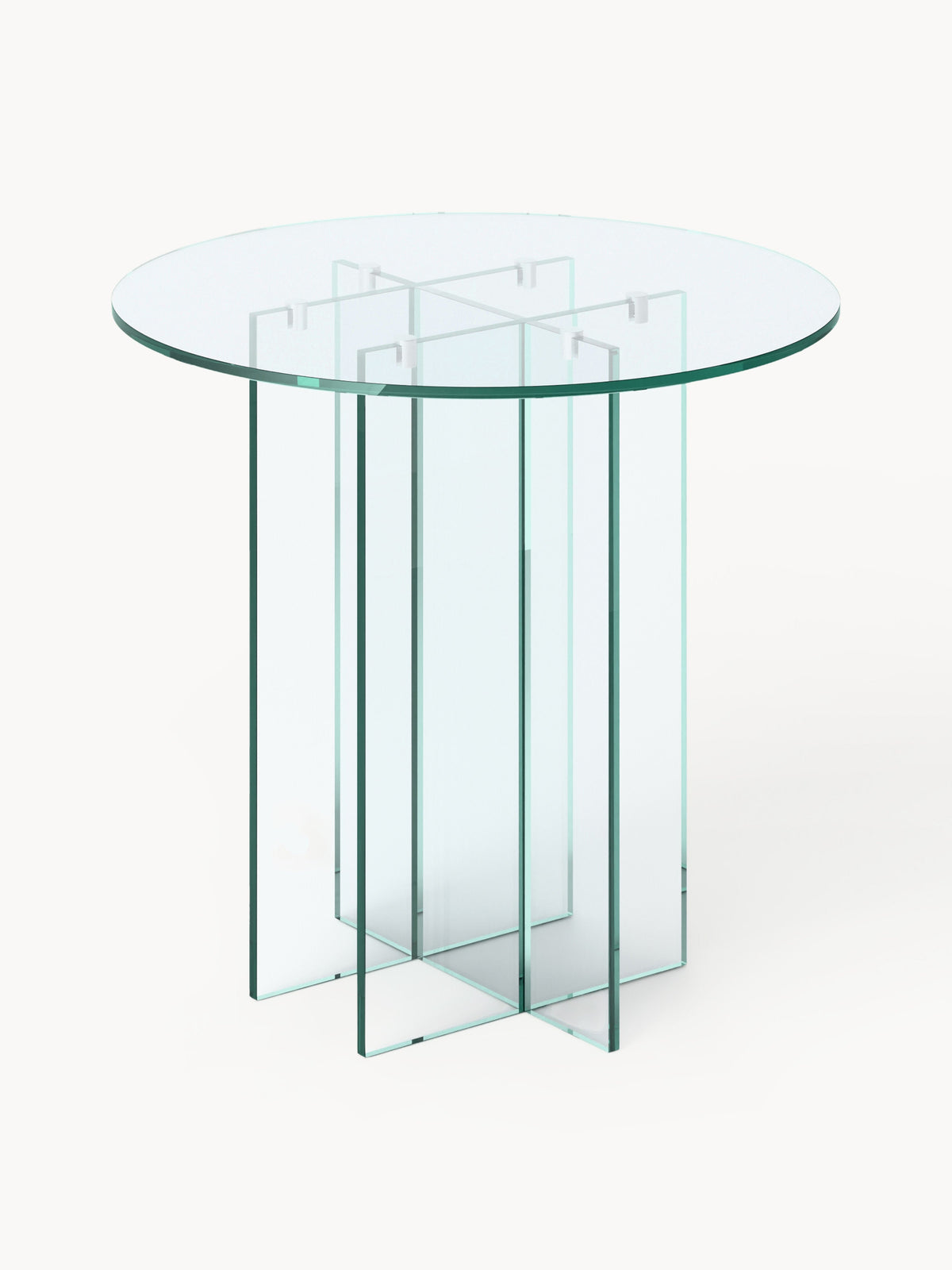 Warehamy Anouk Glass Round Dining Table, in Various Sizes
