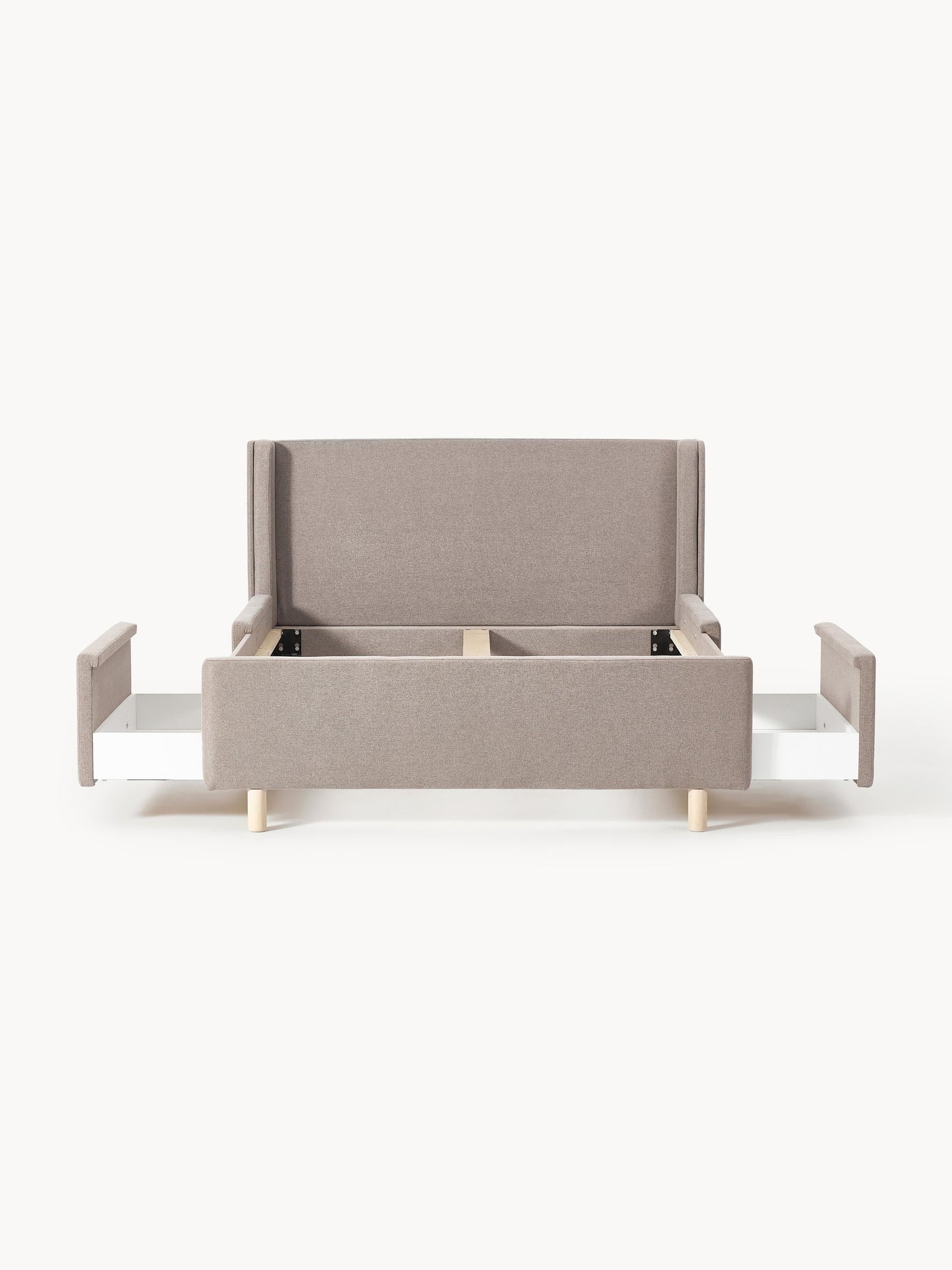 Warehamy Arche Bed Frame with Drawers, Upholstered