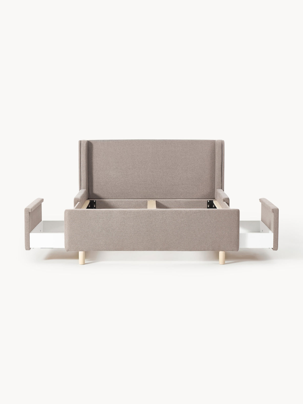 Warehamy Arche Bed Frame with Drawers, Upholstered