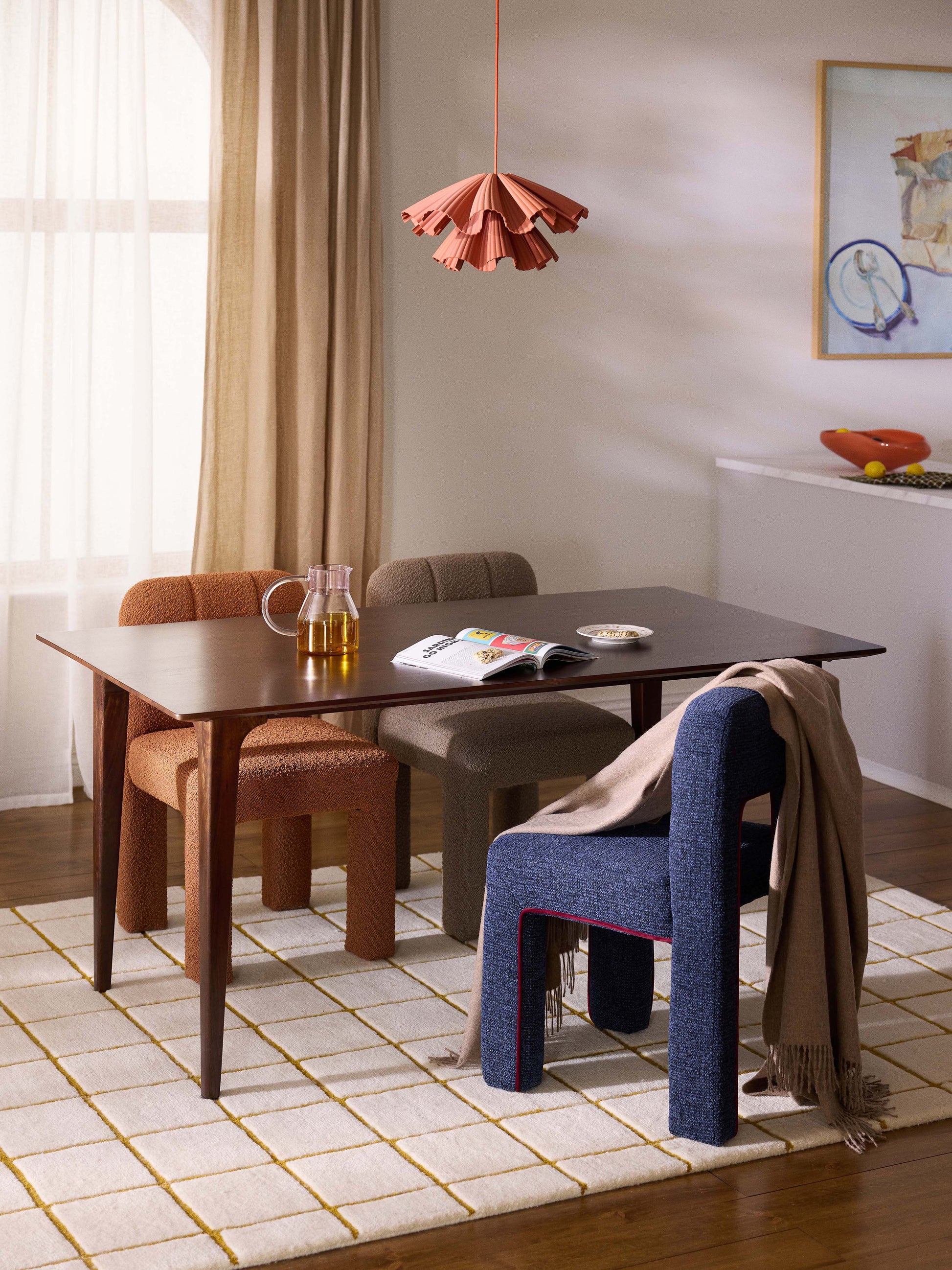 Warehamy Archie Mango Wood Dining Table, Available in Various Sizes