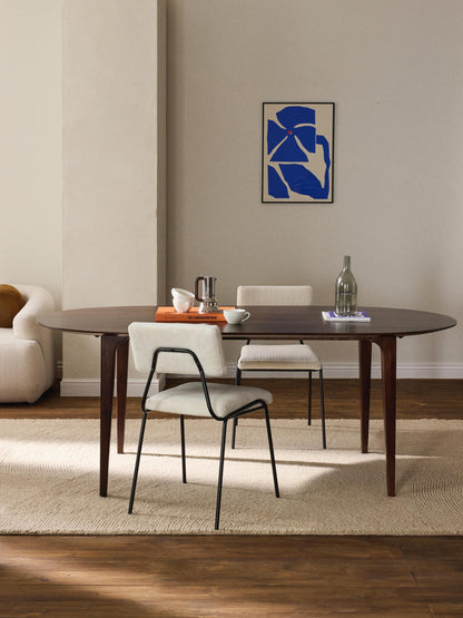 Warehamy Archie Mango Wood Oval Dining Table, 200 x 100 cm