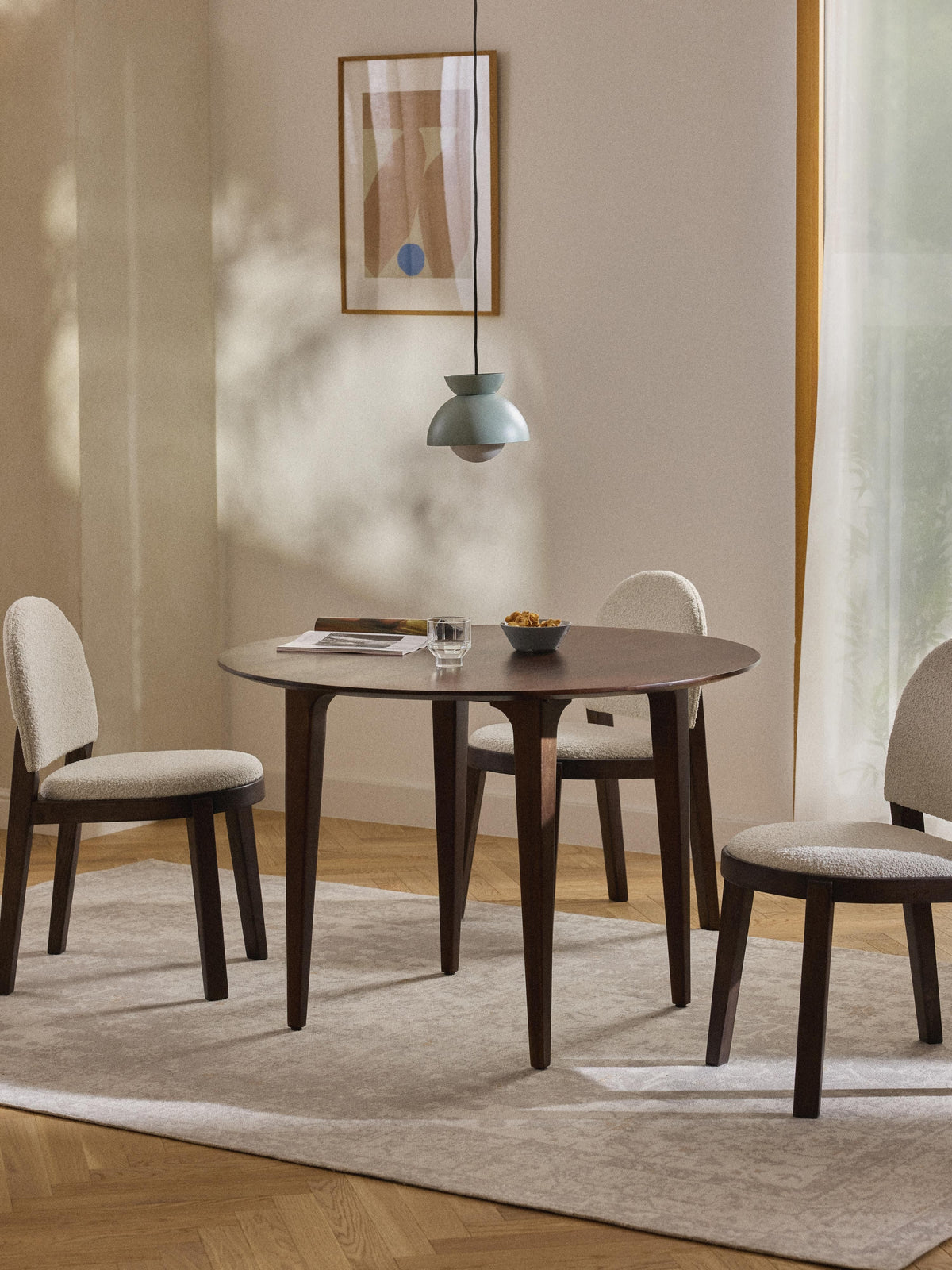 Warehamy Archie Mango Wood Round Dining Table, Ø 110 cm