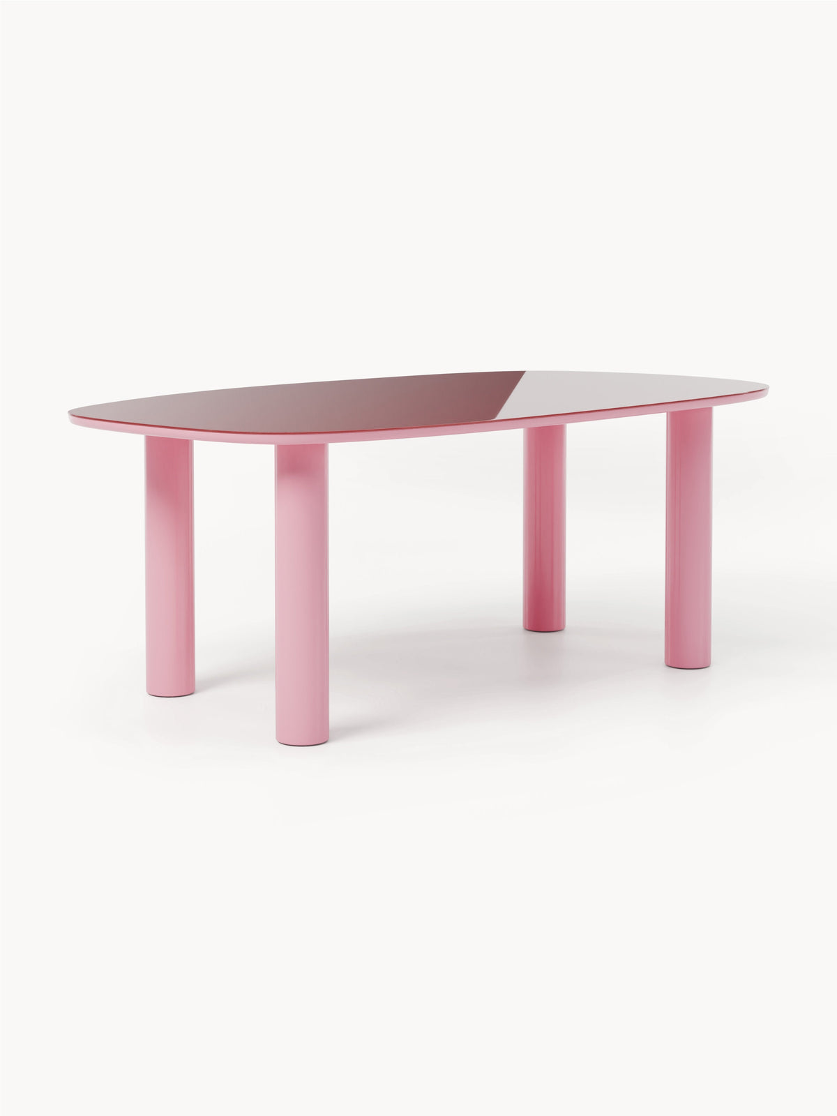 Warehamy Beni Glass-Top Organic Dining Table, 200 x 110 cm
