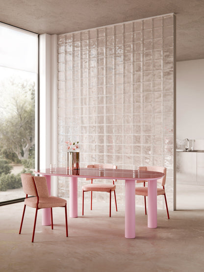 Warehamy Beni Glass-Top Organic Dining Table, 200 x 110 cm