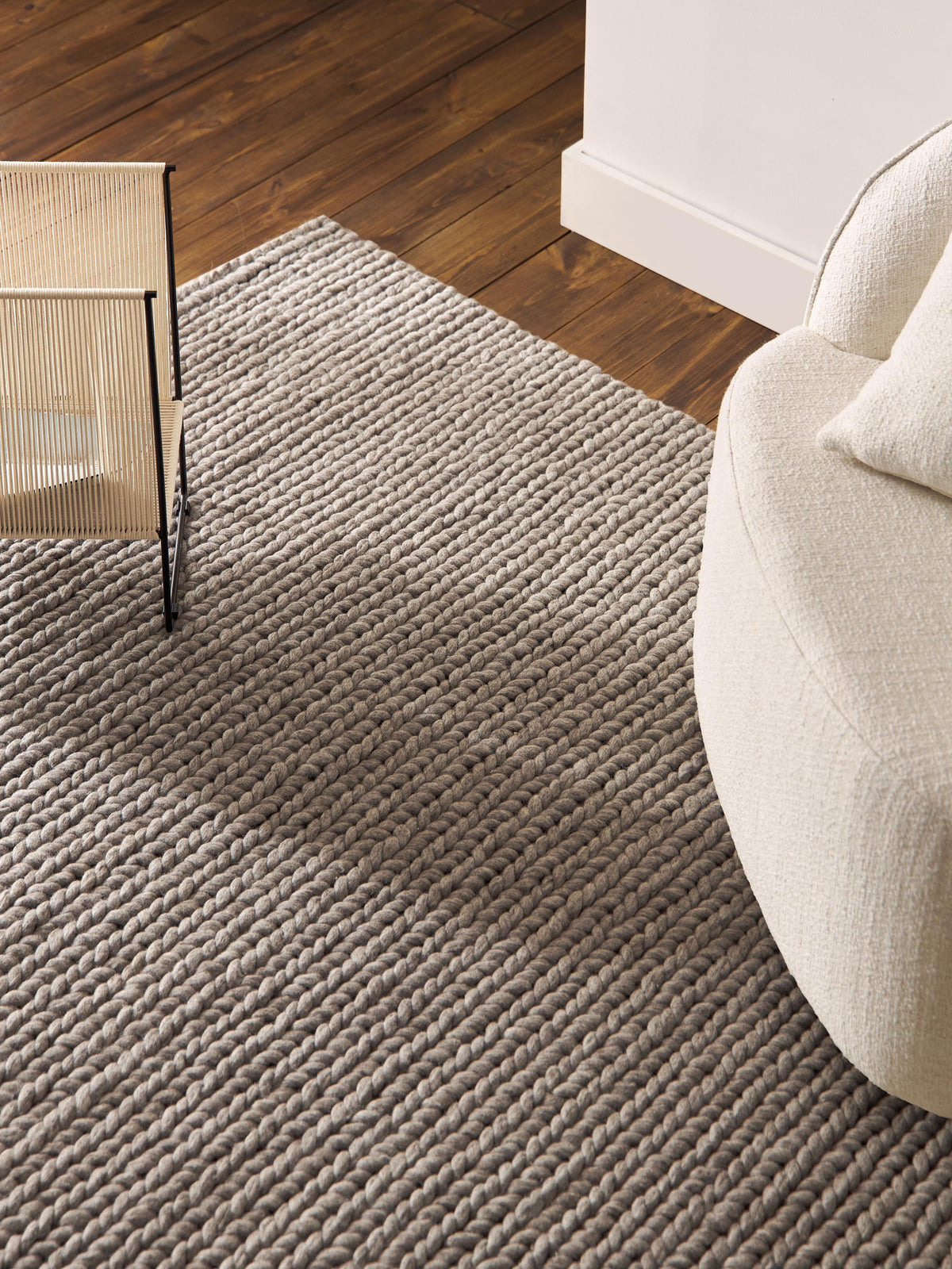 Warehamy Bruna Handmade Wool Rug, Braided Texture