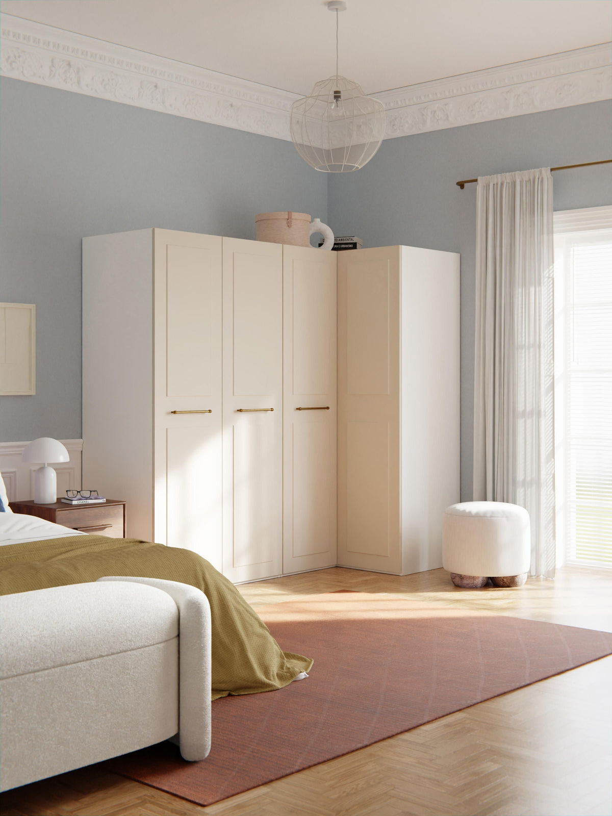 Warehamy Charlotte Corner Modular Wardrobe, 215 cm Wide, in Various Sizes