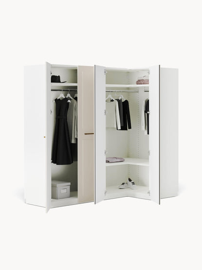 Warehamy Charlotte Corner Modular Wardrobe, 215 cm Wide, in Various Sizes