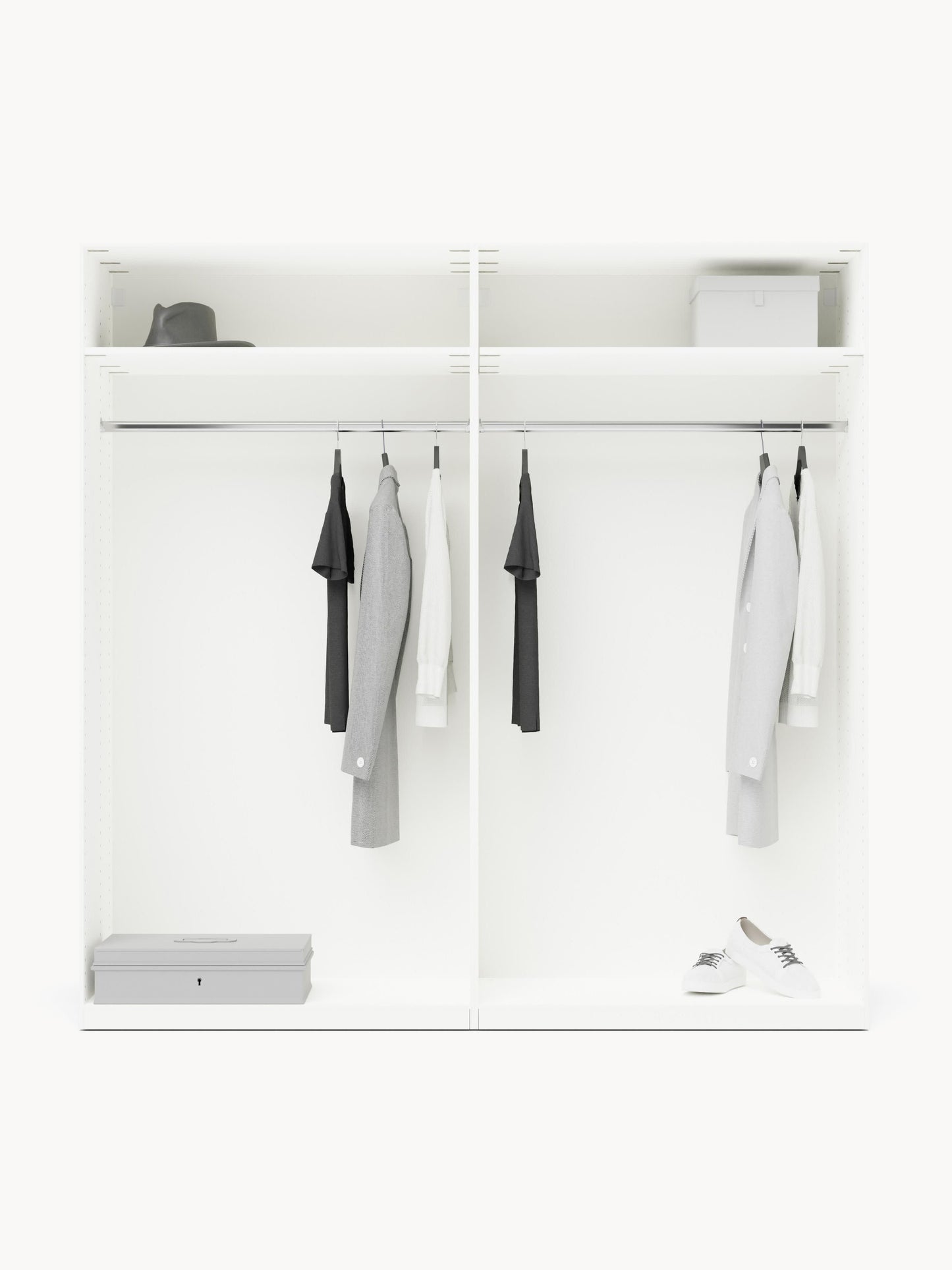 Warehamy Charlotte Hinged-Door Modular Wardrobe, 200 cm Wide, in Various Sizes