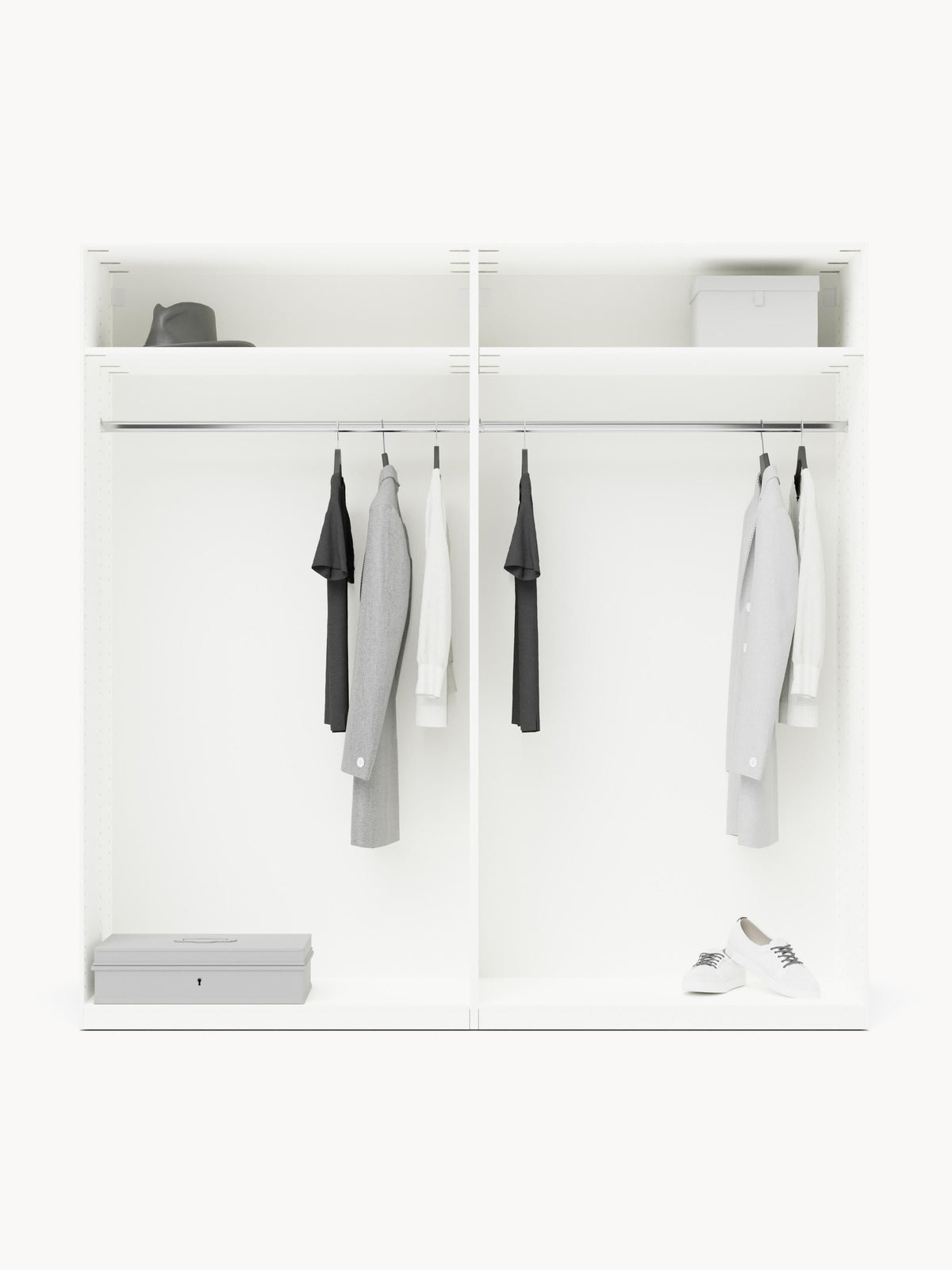 Warehamy Charlotte Hinged-Door Modular Wardrobe, 200 cm Wide, in Various Sizes