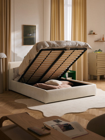 Warehamy Cloud Bed, Upholstered, with Storage