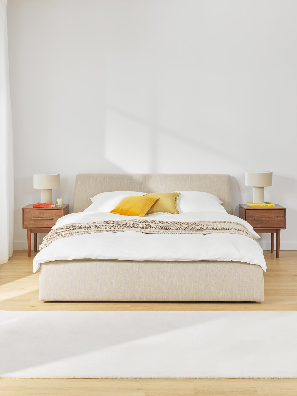Warehamy Cloud Bed, Upholstered, with Storage