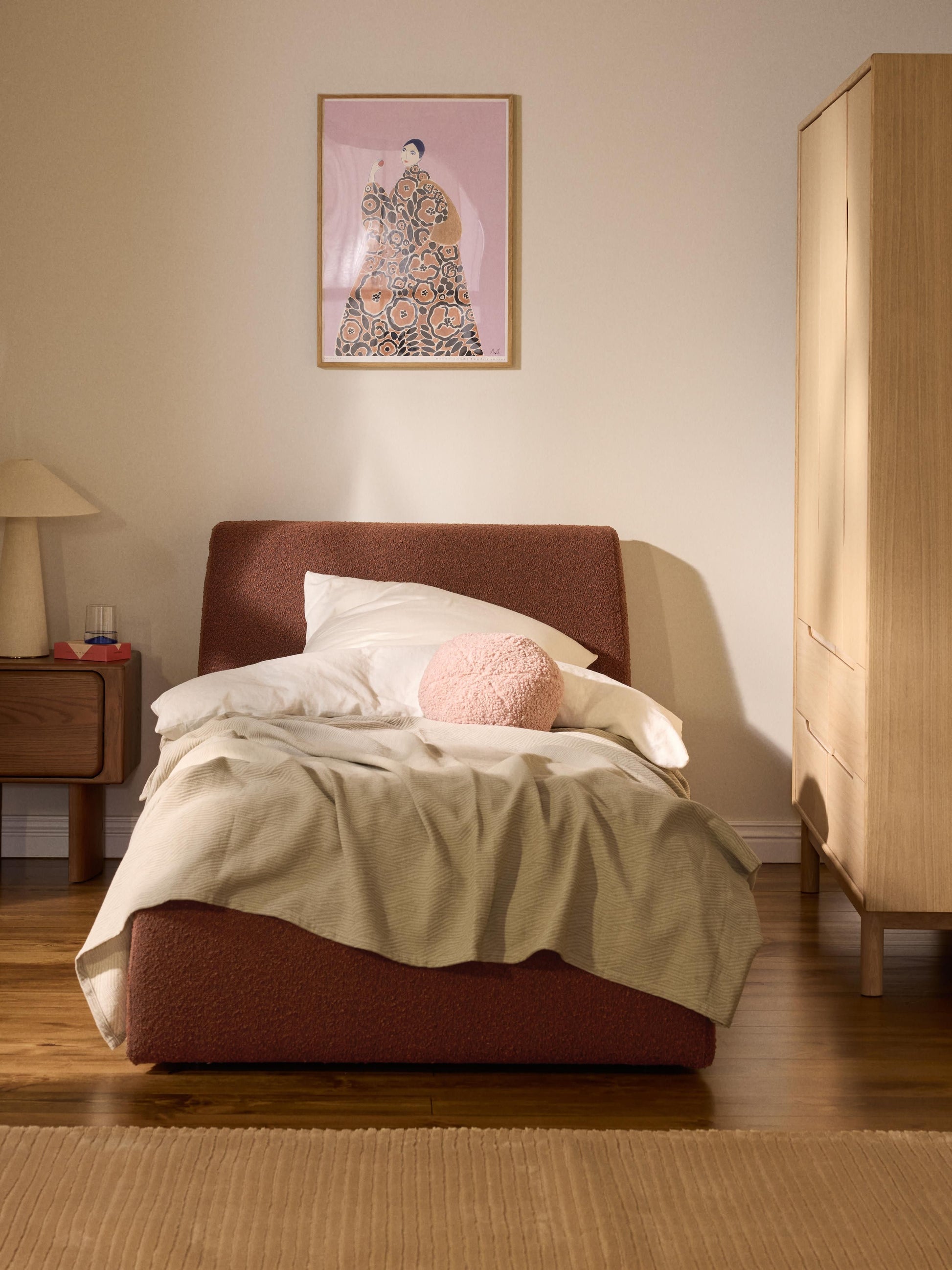 Warehamy Cloud Bouclé Single Storage Bed